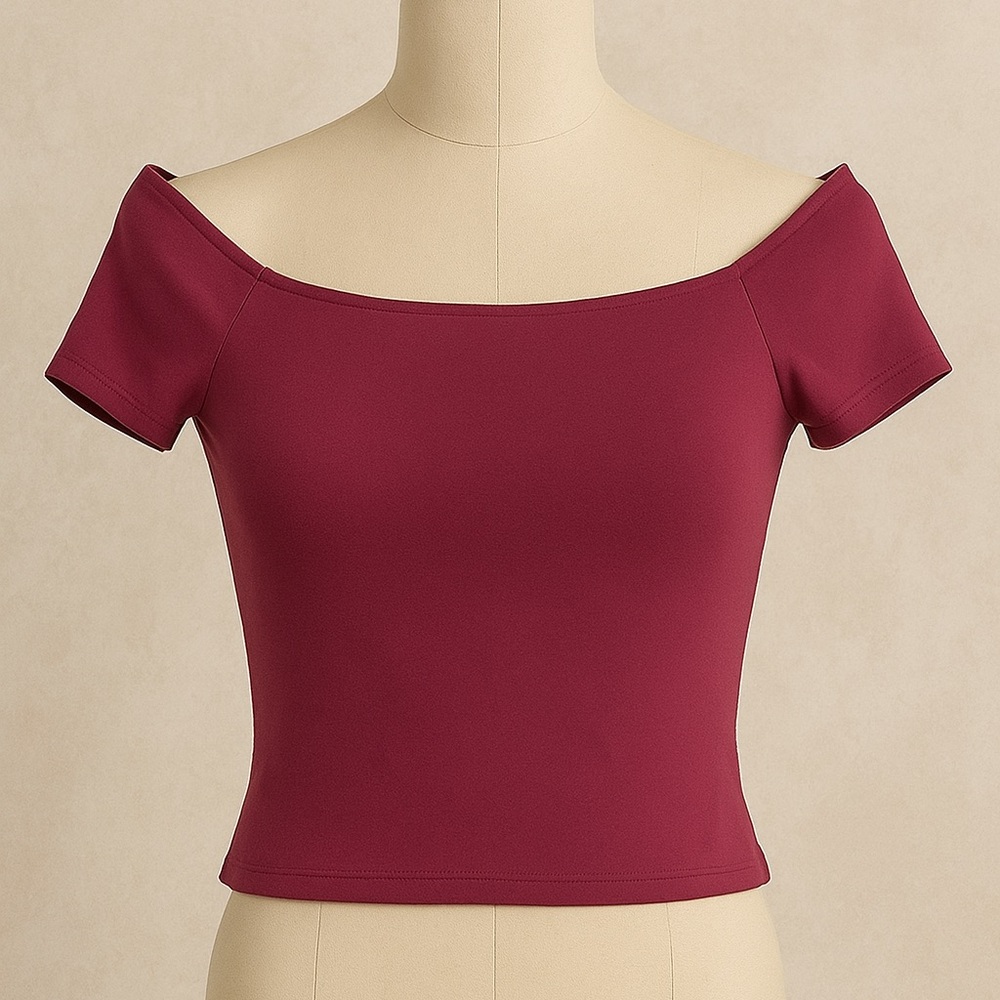 Off-Shoulder Maroon Top